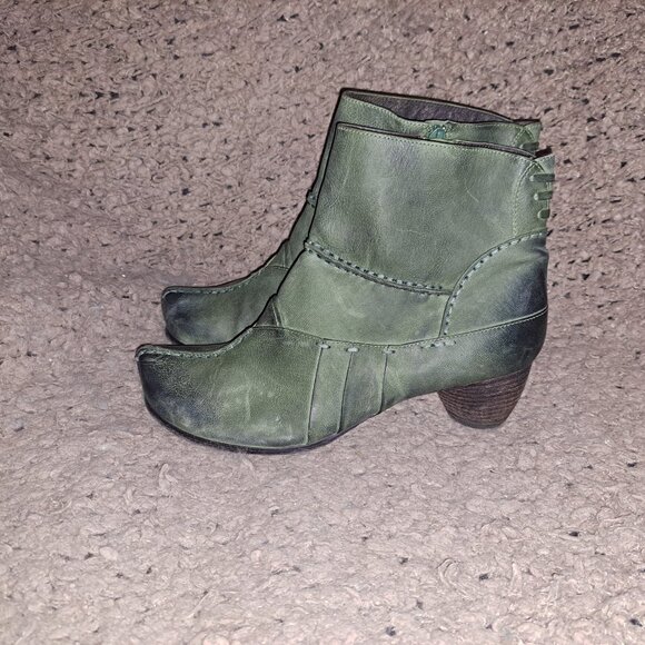 CANAL GRANDE-France-Beate Noce Ankleboot-Forest Green Leather-Side Zip-Sz 39-NM - Picture 2 of 8